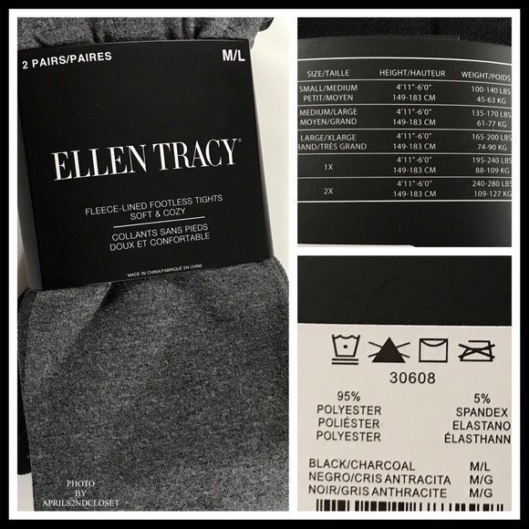 2 FLEECE LINED LEGGINGS FOOTLESS TIGHTS A2C - Picture 9 of 14